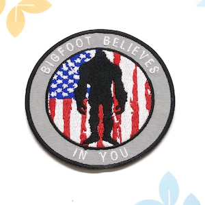 Bigfoot Lives Patch Embroidered Iron-On Applique for Jacket, Backpack, Cryptid Patch, Sasquatch Patch, Paranormal Patch, Myth Patch