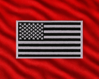 USA American Flag Patch/Iron-On Patch/Custom Sizes/Military/Embroidered Sew-On Applique for Clothing, Vest/Jacket, Hat Backpack Uniform Gear