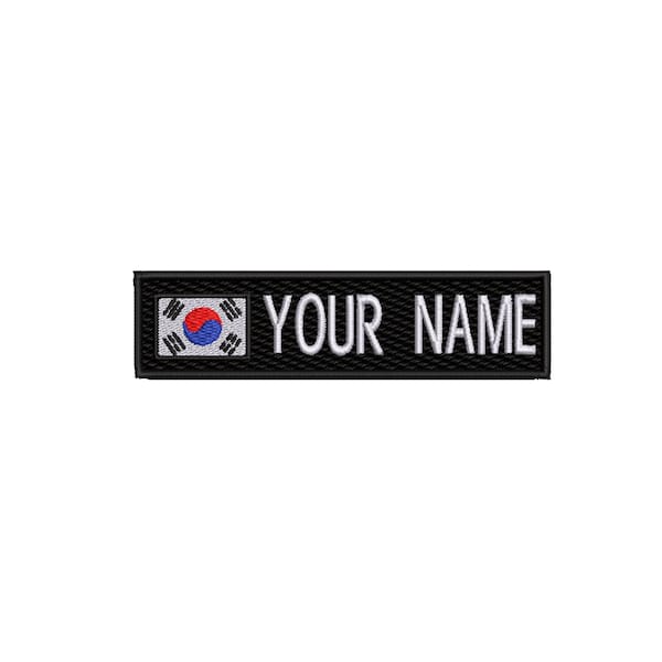 South Korea Personalized Name Tag Embroidered Patch Custom Applique Iron-on/Sew-on Uniform Costume Badge Vest Jacket Clothing Shoulder