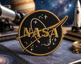 NASA Logo Patch/Iron-On Patch/Science Badge/Astronaut/Stars Planets/Embroidered Sew-On Applique for Clothing Vest/Jacket Backpack Hats Gear