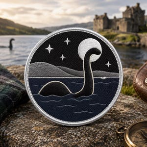 Loch Ness Monster Patch/Iron-On Patch/Cryptid Creature/Folklore Myth/Paranormal Badge/Embroidered Sew-On Applique for Clothing Vest/Jacket