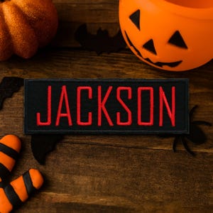 ADULT Halloween CUSTOM Name Tag Emblem Iron-On Patch Applique for Costume and Cosplay Ghostbusters Iconic Comedy Horror Movie Supernatural