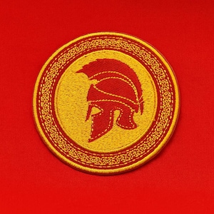 Spartan Helmet Crest Patch/Iron-On Patch/Embroidered DIY Sew-On Applique for Clothing, Vest/Jackets, Backpack, Greek/Sparta/Military Badge