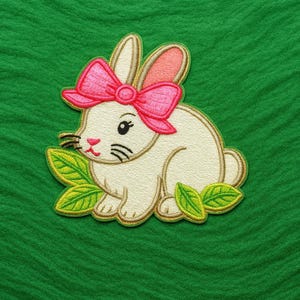 Rabbit Patch/Iron-on Wild Animal Badge/Decorative Patch/Nature Lover Gift/DIY Embroidery/Wildlife Patch/Wild Animal Patch/Bunny/Hare/Easter