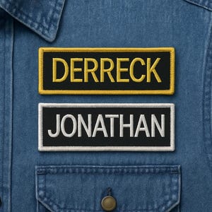 Custom Name Patch/Embroidered Nametag Patch/Personalized Name Tag Patch/Iron-On Patch for Clothing, Backpack/Embroidery/6"x2"/Biker Patch