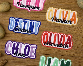 Custom Embroidered Name Patch – Personalized Text Patches | Team Patches Iron-On, Sew-On, Hook & Loop | For Jackets, Hats, Uniforms, Bags