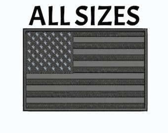 USA American Flag Black & Grey Patch Embroidered Iron-on/Sew-on Applique Clothing Vest Jacket Military Gear, Uniform Shoulder Badge Emblem