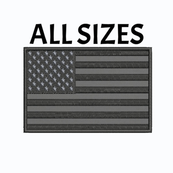 USA American Flag Black & Grey Patch Embroidered Iron-on/Sew-on Applique Clothing Vest Jacket Military Gear, Uniform Shoulder Badge Emblem
