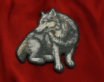 Wolf Patch/Iron-On Patch/Decorative Patch/Nature Lover Gift/DIY Sew-on Applique/Wildlife Patch/Wild Animal Badge/Hiking Patch/Camping Patch