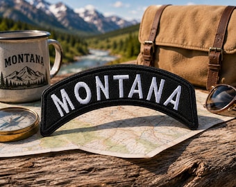 Montana Biker Patch Rocker Embroidered Iron On Sew On Vest Jacket Motorcycle Club Back Patch Applique Rider Gift State Pride Symbol