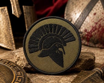 Spartan Helmet Crest Patch/Iron-On Patch/Greek Wars/Military Warriors/Embroidered Sew-on Applique for Clothing Vest/Jacket Hat Backpack Gear