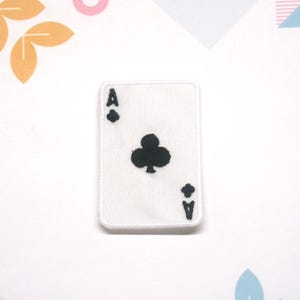 Ace of Clubs Patch gestickte Poker Karte Bügelbild für Jacken & Westen, Spielkarte Aufnäher, Glücksspiel Aufnäher, Biker Aufnäher, Biker Aufnäher
