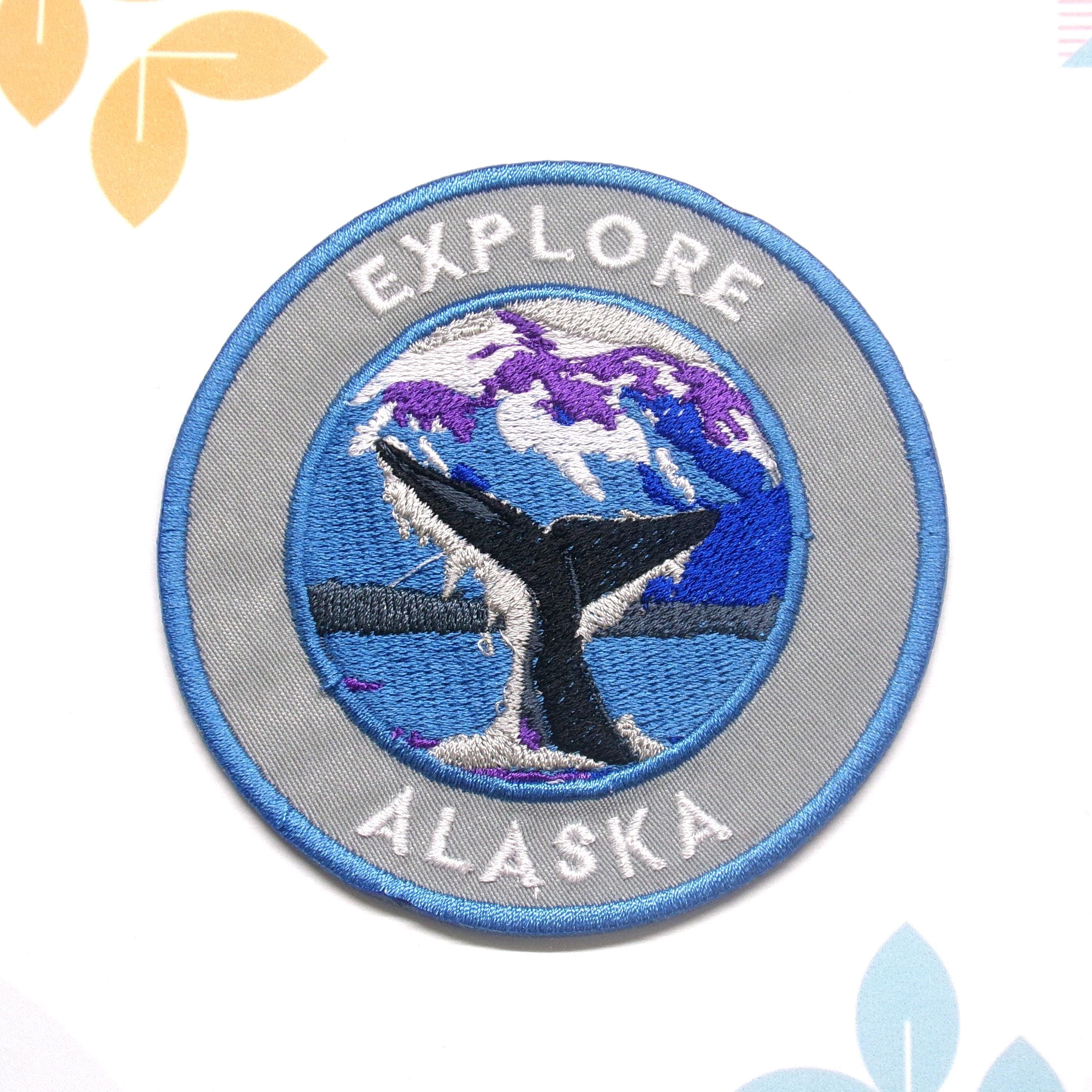 2 Alaska - Juneau Retro Patches - Nostalgie Aufnäher/Aufbügler, Ca. 74x45 Mm & 90x58 Mm