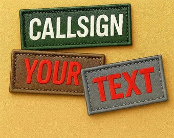 Custom 2"x3.5" Callsign Your Own Text Lasercut Patch