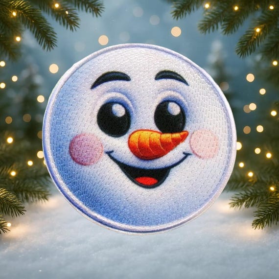 Father Christmas Snowman Embroidered Iron / Sew On Patch XMAS Decoration Badge e