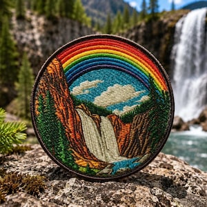 Mountain Patch/Iron-on Nature Badge/Decorative Patch/Nature Lover Gift/Sew-on Patch/DIY Embroidery/Wildlife Patch/Wild Animal/Hiking/Camping