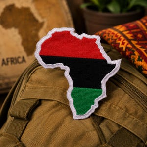 Rasta Pan African Flag Patch: Embroidered Iron-On Applique, Veteran Made, Durable Stitching | Tennessee Handmade, Travel Souvenir Gift