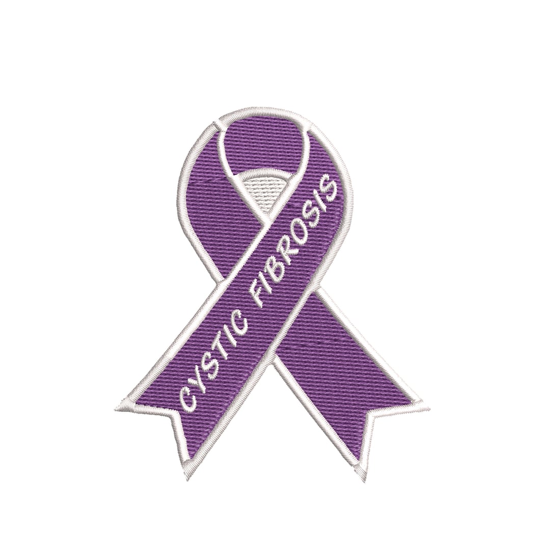 Cystic Fibrosis Awareness Purple Ribbon Patch Embroidered Iron-on ...