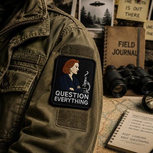 Question Everything Patch/UFO Patch/Area-51 Patch/Iron On Patch/Paranormal Patch/Retro Xfiles Patch/Cover-Up/Government Secrets Patch/Aliens bild 4