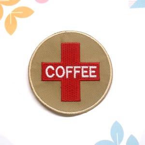 Coffee Patch Embroidered Iron-on/Sew-on Applique for Clothing Vest Jacket Backpack, Morning Starter, Funny Sayings, Military Patch, Biker