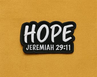 Jeremiah 29:11 Patch/Hope Gift/Bible Verse Patch/Christian Faith Patches/Iron-on Patch/Embroidered Sew-On Applique for Backpack, Clothing