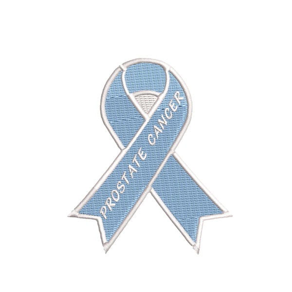 Prostate Cancer Awareness Blue Ribbon Patch Embroidered Iron-on Applique Vest Jacket Clothing Nurse Family Friends Help Fundraising