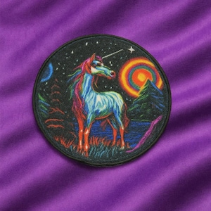Unicorn Patch/Iron-On Patch/Fantasy Badge/Mythical Legendary Creatures/Myth Gifts/Sew-on Applique for Clothing, Vest/Jacket, Hat, Backpack
