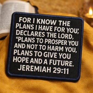 Jeremiah 29:11 Bible Verse Patch/Iron-On Patch/Christian Biker/Religious Faith Gift/Sew-On Applique for Clothing Vest/Jacket Hats Backpack
