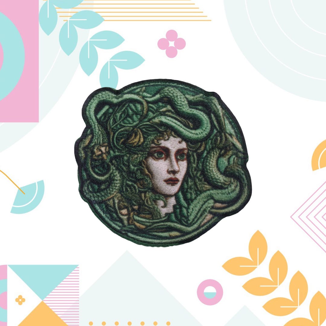 Medusa Snakes Patch Iron-on Decorative Applique for Backpack