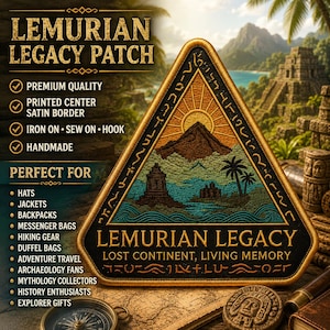Lemurian Legacy Patch/Iron-On Patch/Ancient Lost Civilizations/Atlantis/Sew-On Applique for Clothing, Vest/Jacket, Hats, Backpacks, Gear
