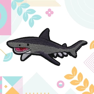 Tiger Shark Patch/4&quot;x2&quot; Iron-on Patch/Ocean Creatures Patch/Shark Badge/Nature Patch/Shark Lover Gift/Diving Patch/Surfing Patch/Surfer