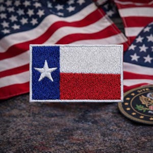 Texas State Flagge Patch - veteran Made Lone Star Republik Emblem - Aufbügler Stickerei, USA Handwerk, taktischer Gebrauch