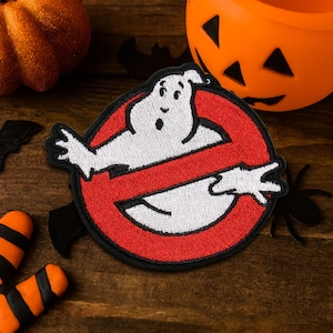 Ghostbusters No Ghosts Logo GB1 Uniform Embroidered Patch DIY Iron-On/Sew-On Decorative Applique, Halloween Costume Movie Film Kids Adults