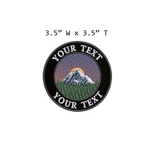 CUSTOM "YOUR TEXT" Mountains Moon Stars Embroidered Patch diy Iron On/Sew On Applique Nature Adventure Badge Emblem Hike Camp, Clothing Vest