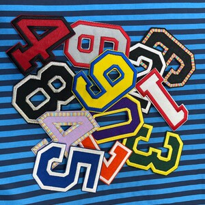 High School Varsity Numbers Patch College Letterman Jacket Embroidered ...