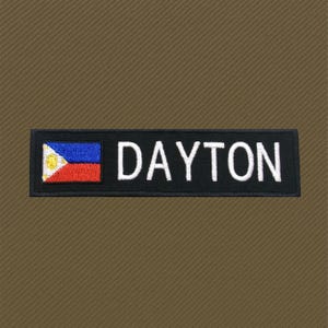 Custom Name Patch Embroidered/Philippines Flag Patch/Personalized Name Tag Patch/Iron-On Patch Applique for Uniform/Costume/Jacket/Backpack