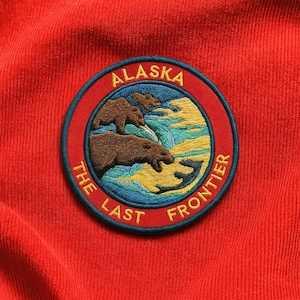 Alaska The Last Frontier Patch/Iron-on Patch/Bears & Wildlife/Nature Badge/Embroidered Sew-On Applique for Clothing Vest/Jacket Backpack Hat