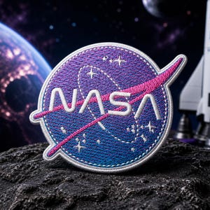 NASA Logo Patch/Iron-On Patch/Science Badge/Astronaut/Stars Planets/Solar System/Space Missions/Embroidered Sew-On Applique for Clothing