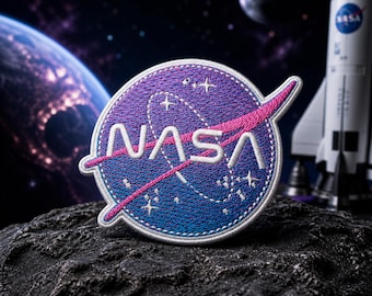 NASA Logo Patch/Iron-On Patch/Science Badge/Astronaut/Stars Planets/Solar System/Space Missions/Embroidered Sew-On Applique for Clothing