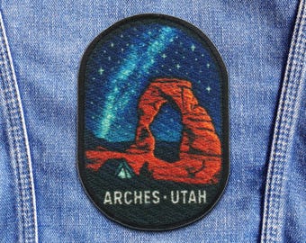 Écusson du parc des Arches/écusson thermocollant/écusson nature/écusson astronome/Cadeaux de randonnée/écusson animaux sauvages/appliques à coudre pour gilet/veste, vêtements, sac à dos