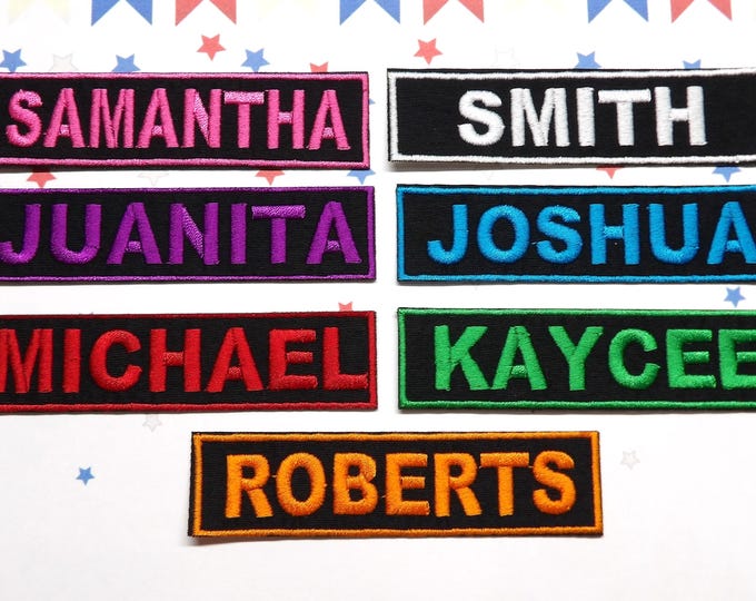 thumbnail image 2 of Custom Embroidered Name Tag Hook Patch – 3.5 X 1 Inch, Motorcycle Biker, USA Made 2 of 4