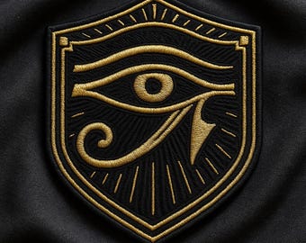 Eye of Horus Patch/Mythology Gifts/Iron-On Patch/Ancient Egyptian Gods/Pyramids & Desert/Sew-On Applique for Clothing Vest/Jackets Backpacks