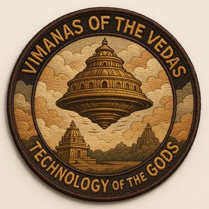 Vimanas of the Vedas Patch/UFO Patch/Area-51 Patch/Iron On Patch/Paranormal Patch/XFiles Inspired Patch/Government Secrets Patch/Space Gift