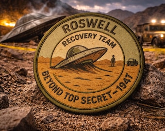 Roswell Recovery Team (1947) Patch/Iron On Patch/UFO Area-51/Government Secrets & Cover-Ups/Sew-On Applique for Clothing Jacket Hat Backpack