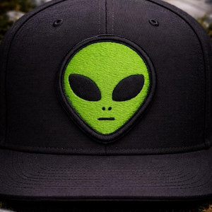 Green Alien Head Patch/Iron On Patch/Paranormal Badge/XFiles UFO Lore/Government Secrets & Cover-Ups/Sew-On Applique for Clothing, Vest Hats image 2