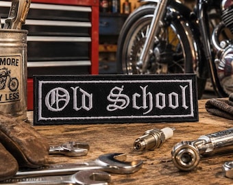Old School Patch/Iron-On Patch/Retro Gift/Biker Vest/Life Patches/Embroidered Sew-On Applique for Clothing Vest/Jacket Hats Backpack Gear