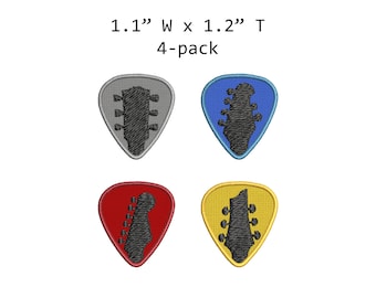 Guitar Picks & Bass Picks Embroidered Patch Iron-On Badge Band Music Rock Concert Musician Gift Adventure Applique for Clothing Vest Jacket