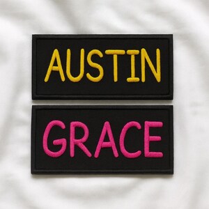 4"x2" Embroidered Custom Name Patch/Personalized Name Tag Patch/Iron-On Applique for Uniform/Costume/Vest/Backpack/DIY Embroidery/Biker Vest