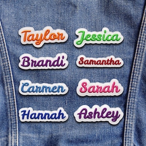 Personalized Name Patch Embroidered, Custom Text Patches Embroidered, Sew On/Iron On Patch Applique for Clothes Hats Backpacks