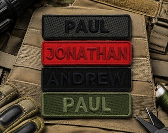 Personalized Name Patch Embroidered, Custom Text Patches Embroidered, Sew On/Iron On Patch Applique for Clothes Hats Backpacks Military ID